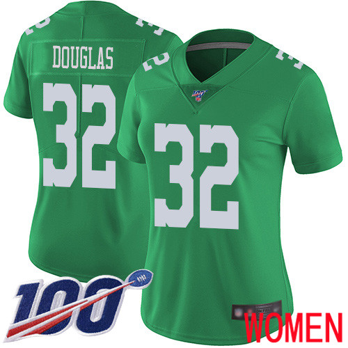 Women Philadelphia Eagles #32 Rasul Douglas Limited Green Rush Vapor Untouchable NFL Jersey 100th Season